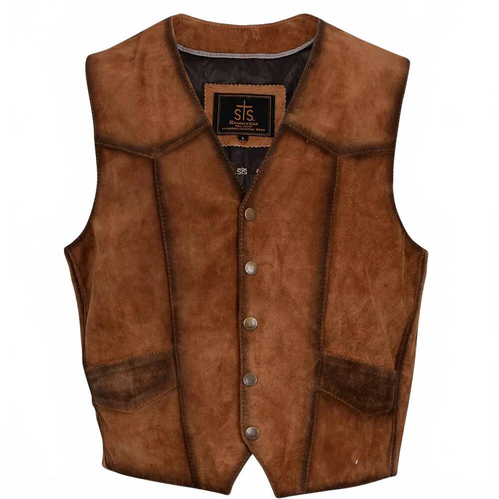 NEW STS RANCHWEAR men's chisum vest in rusty nail